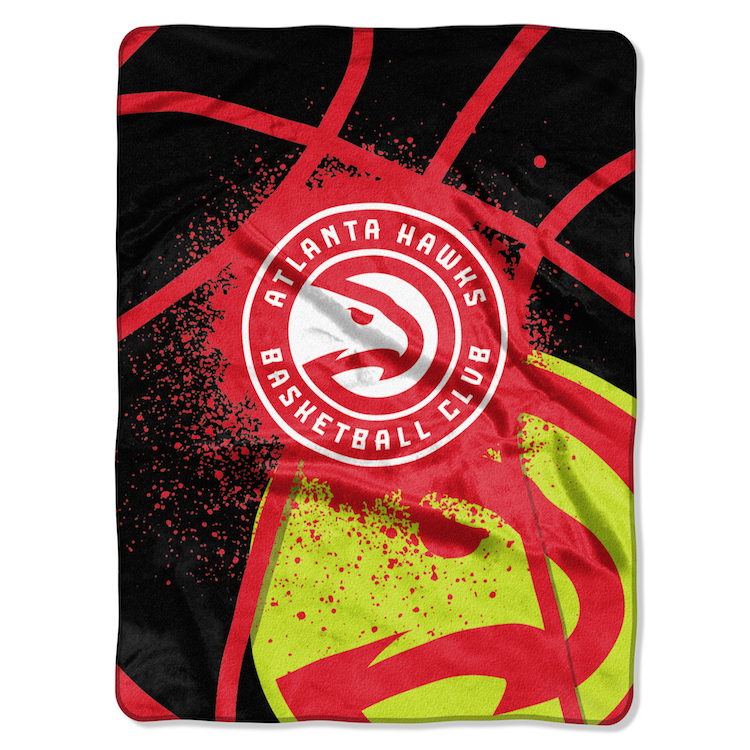 Atlanta Hawks Large Plush Fleece Raschel Blanket 60 x 80