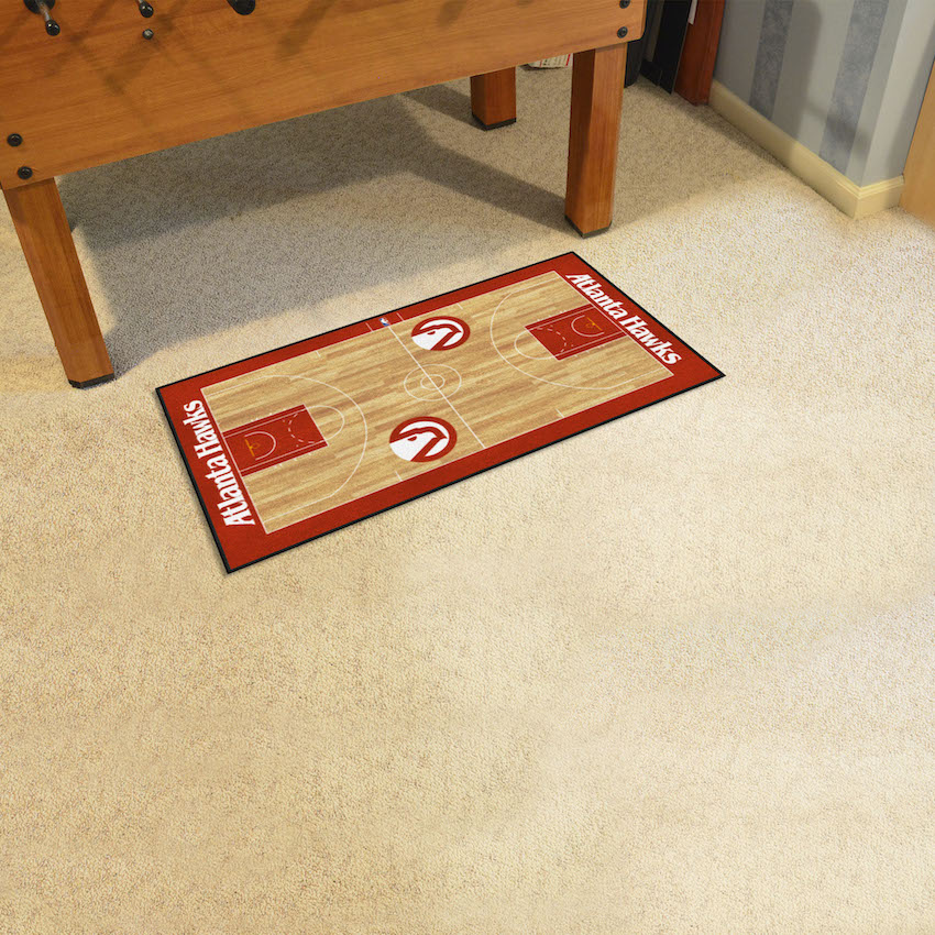 Atlanta Hawks Vintage 24 x 44 Basketball Court Carpet Runner - Throwback Logo