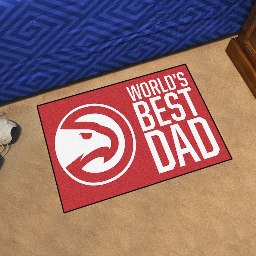Atlanta Hawks 20 x 30 WORLDS BEST DAD Floor Mat