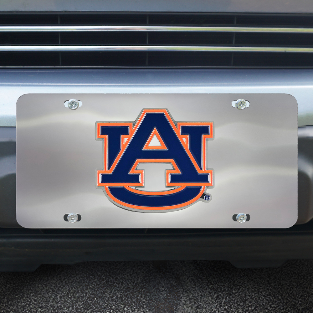 Auburn Tigers Stainless Steel Die-cast License Plate