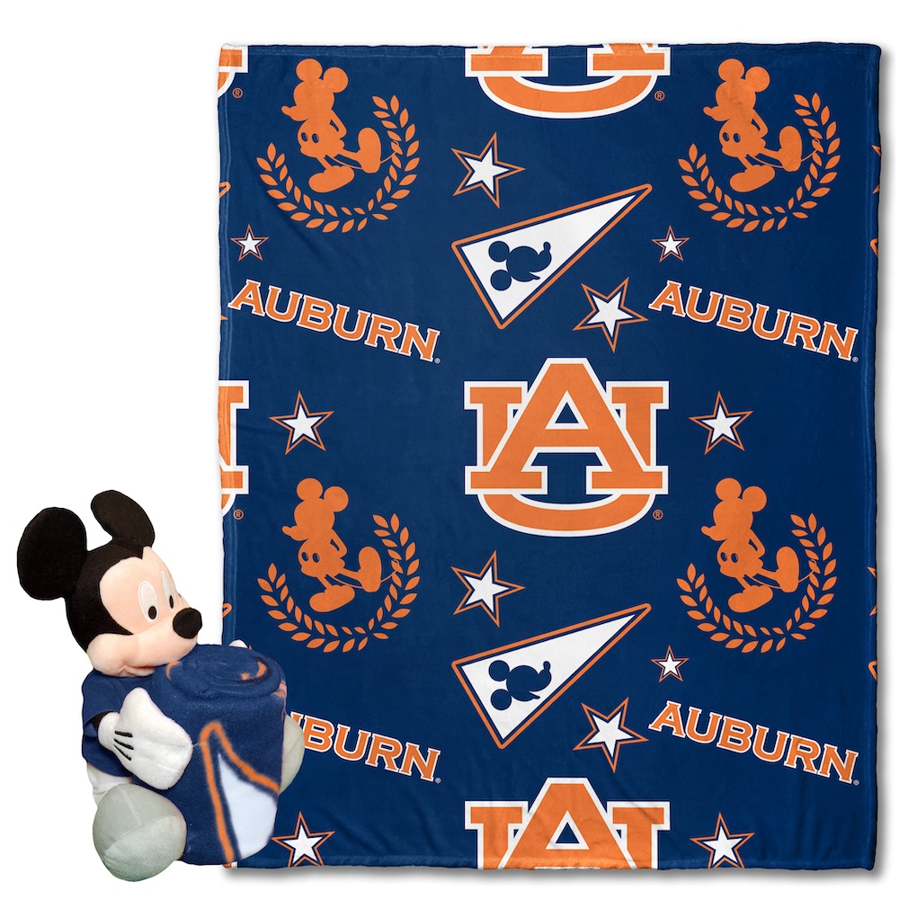 Auburn Tigers Disney Mickey Mouse Hugger and Silk Blanket Set