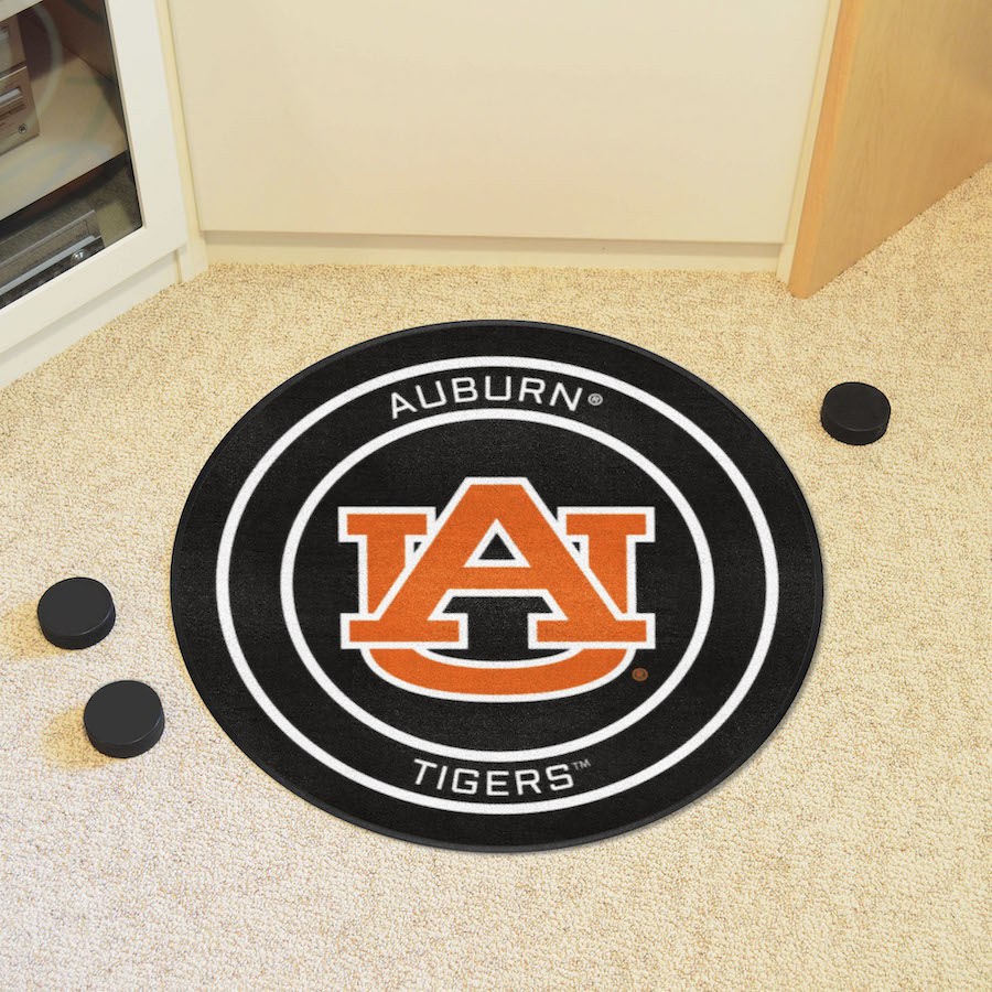 Auburn Tigers Round Hockey Puck Mat