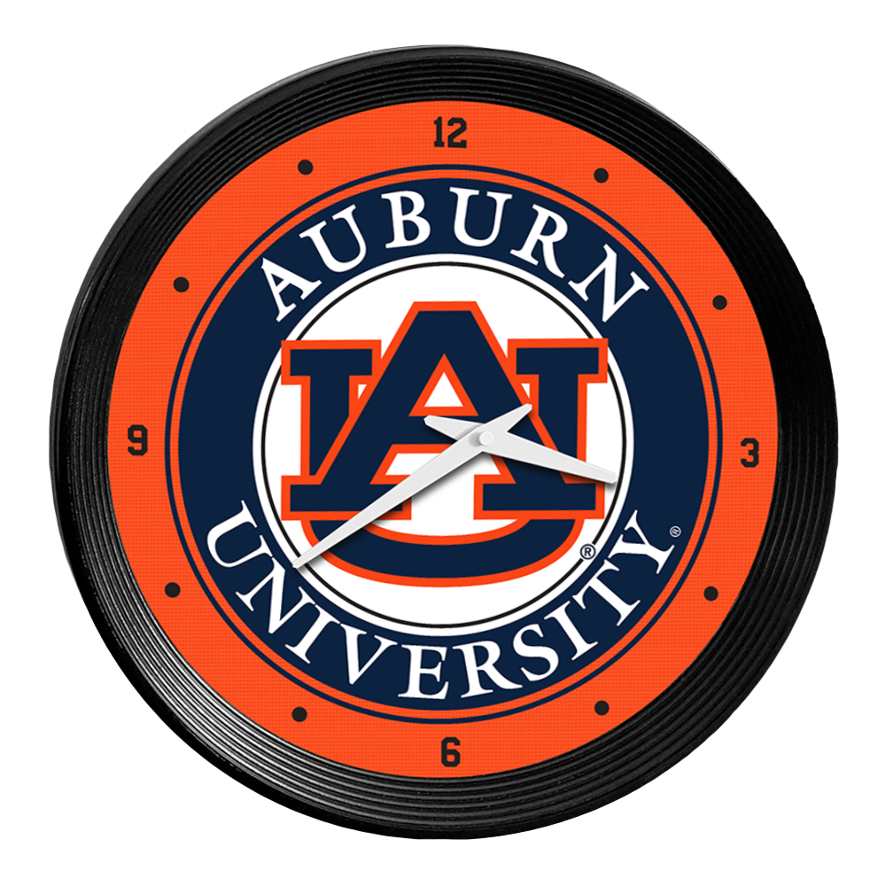 Auburn Tigers Ribbed Frame Wall Clock