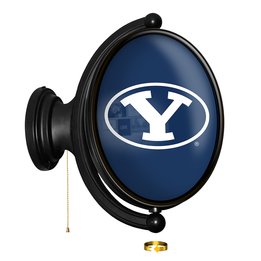 BYU Cougars LED Rotating Wall Sign ~ OVAL