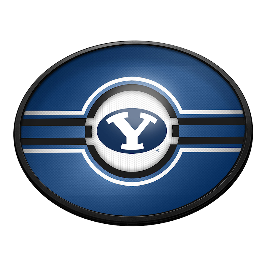 BYU Cougars Slimline LED Wall Sign ~ OVAL PRIMARY