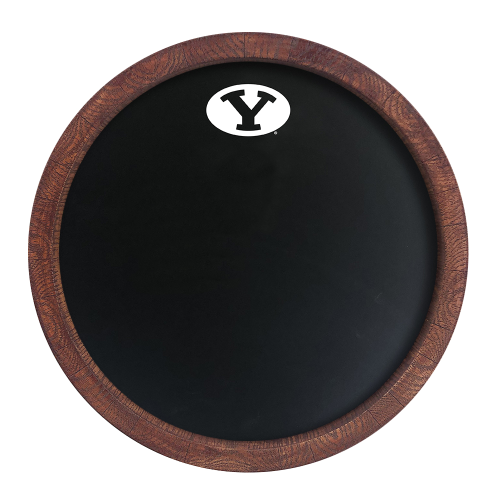 BYU Cougars Chalkboard FAUX Barrel Top Sign