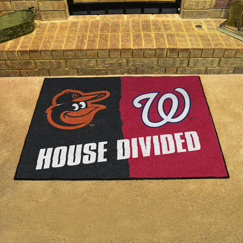 MLB House Divided Rivalry Rug Baltimore Orioles - Washington Nationals
