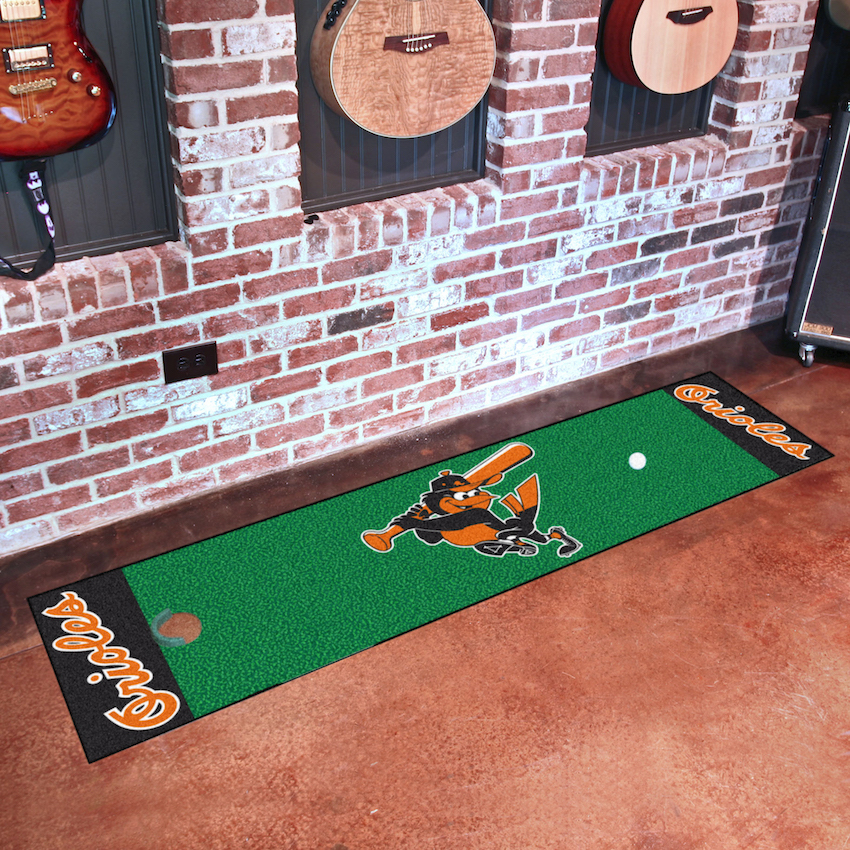 Baltimore Orioles MLBCC Vintage 18 x 72 in Putting Green Mat with Throwback Logo