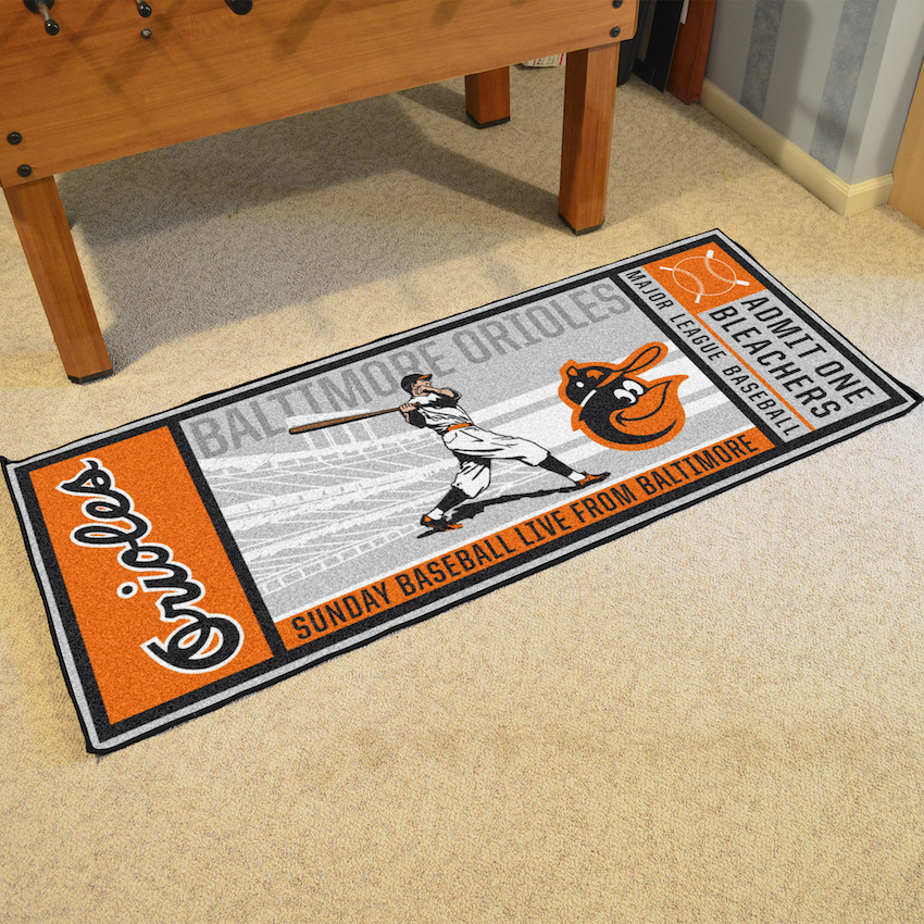 Baltimore Orioles MLBCC Vintage 30 x 72 Game Ticket Carpet Runner