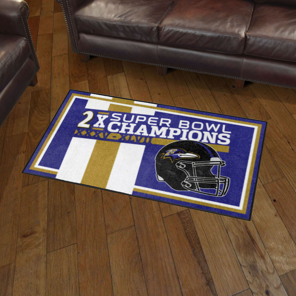 Baltimore Ravens 3 x 5 DYNASTY Area Rug