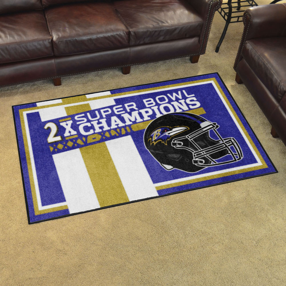 Baltimore Ravens 4 x 6 DYNASTY Area Rug