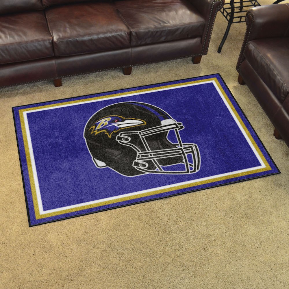 Baltimore Ravens 4x6 Area Rug - Helmet Logo