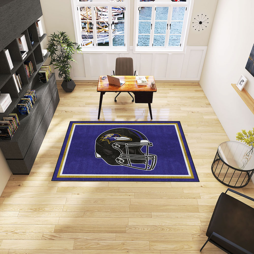 Baltimore Ravens 5x8 Area Rug - Helmet Logo