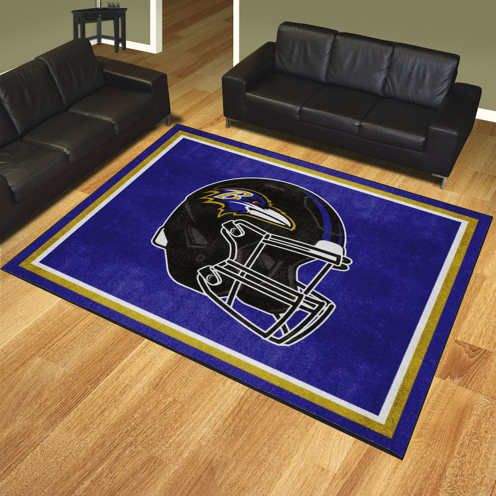 Baltimore Ravens Ultra Plush 8x10 Area Rug - Helmet Logo