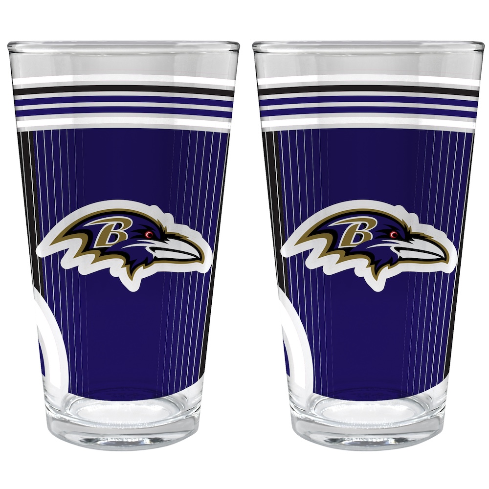 Baltimore Ravens COOL VIBES 2 pc Pint Glass Set