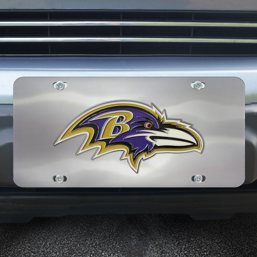 Baltimore Ravens Stainless Steel Die-cast License Plate