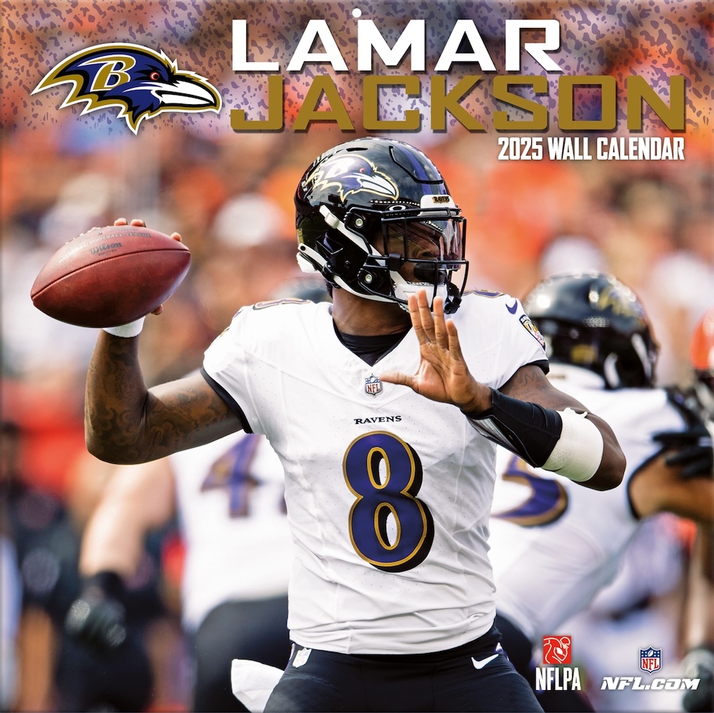 Baltimore Ravens Lamar Jackson 2025 NFL Wall Calendar