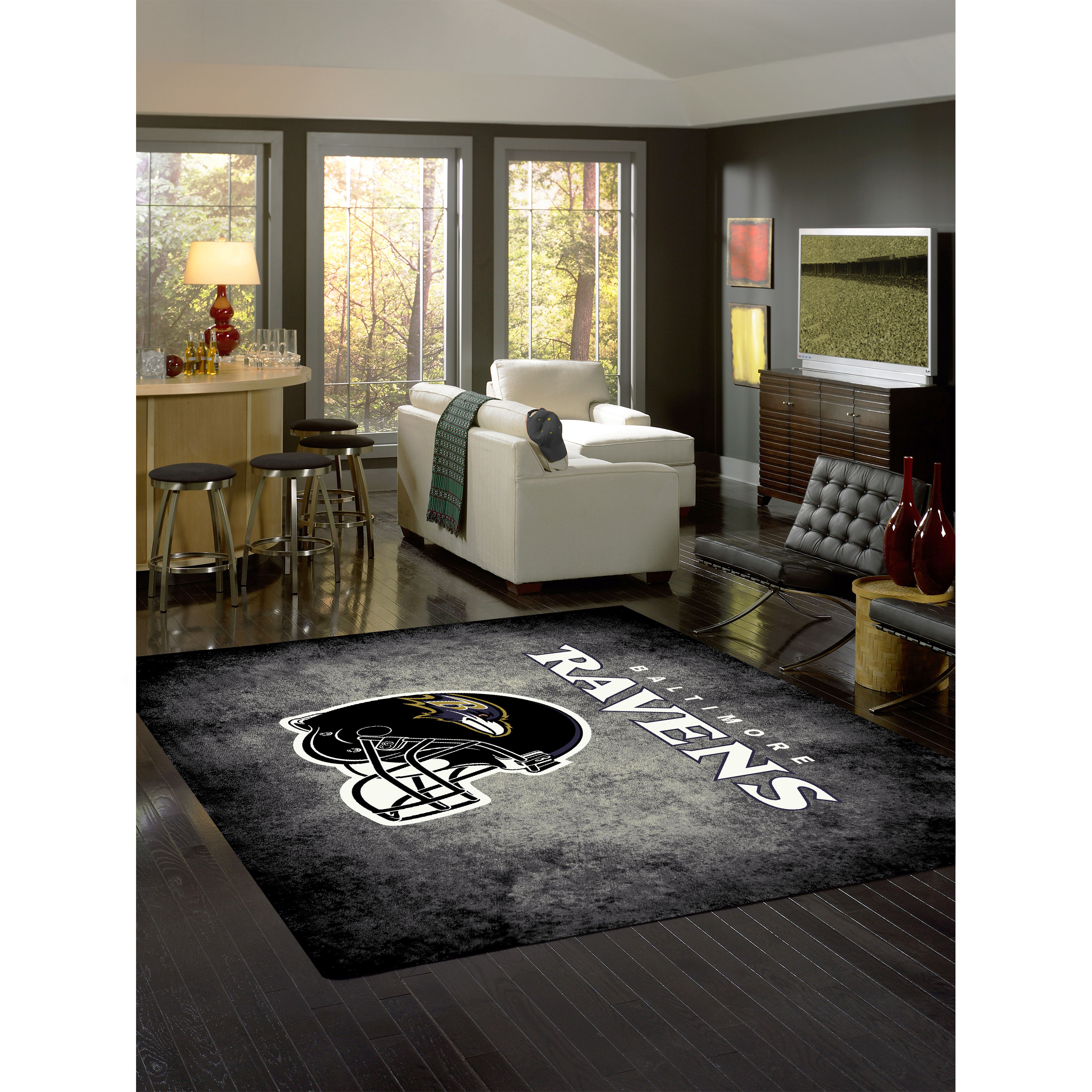 Baltimore Ravens 4 X 6 DISTRESSED Rug