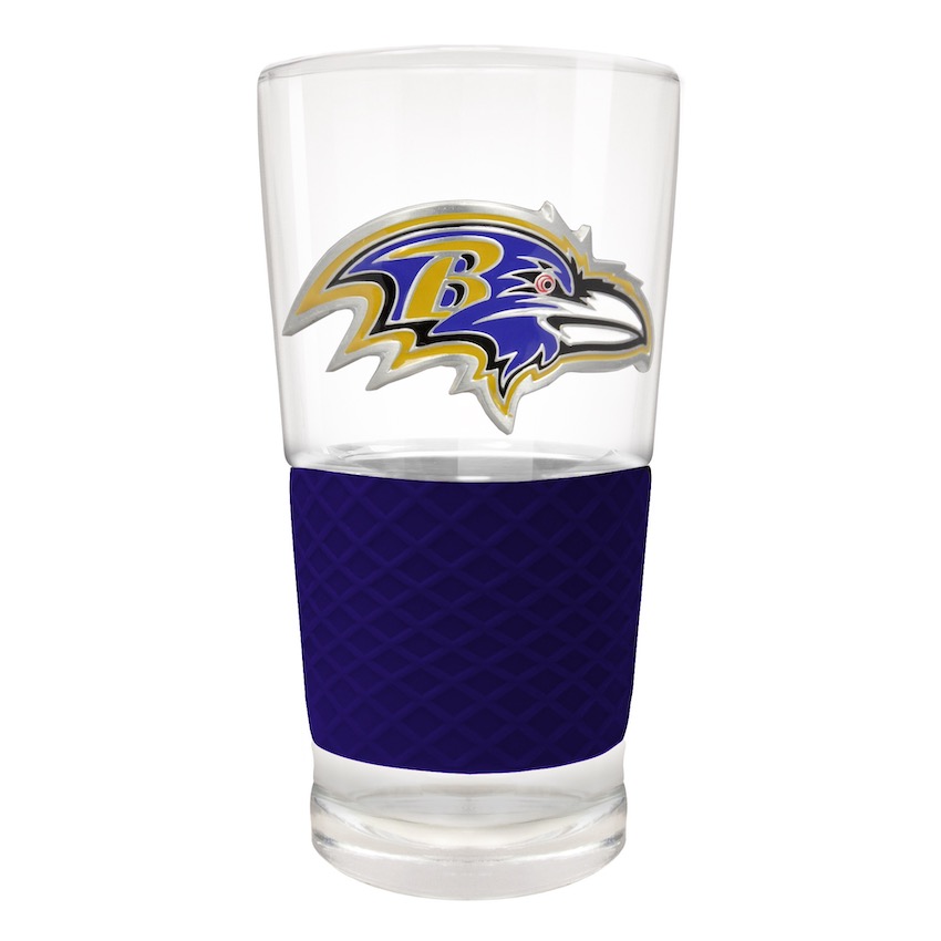 Baltimore Ravens 22 oz Pilsner Glass with Silicone Grip