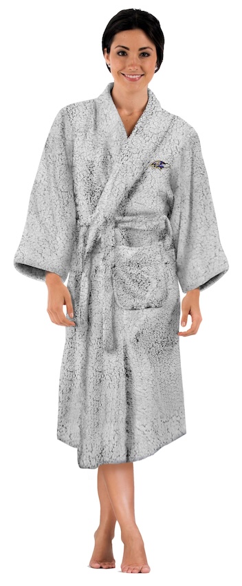 Baltimore Ravens Plush Sherpa Bath Robe WOMENS