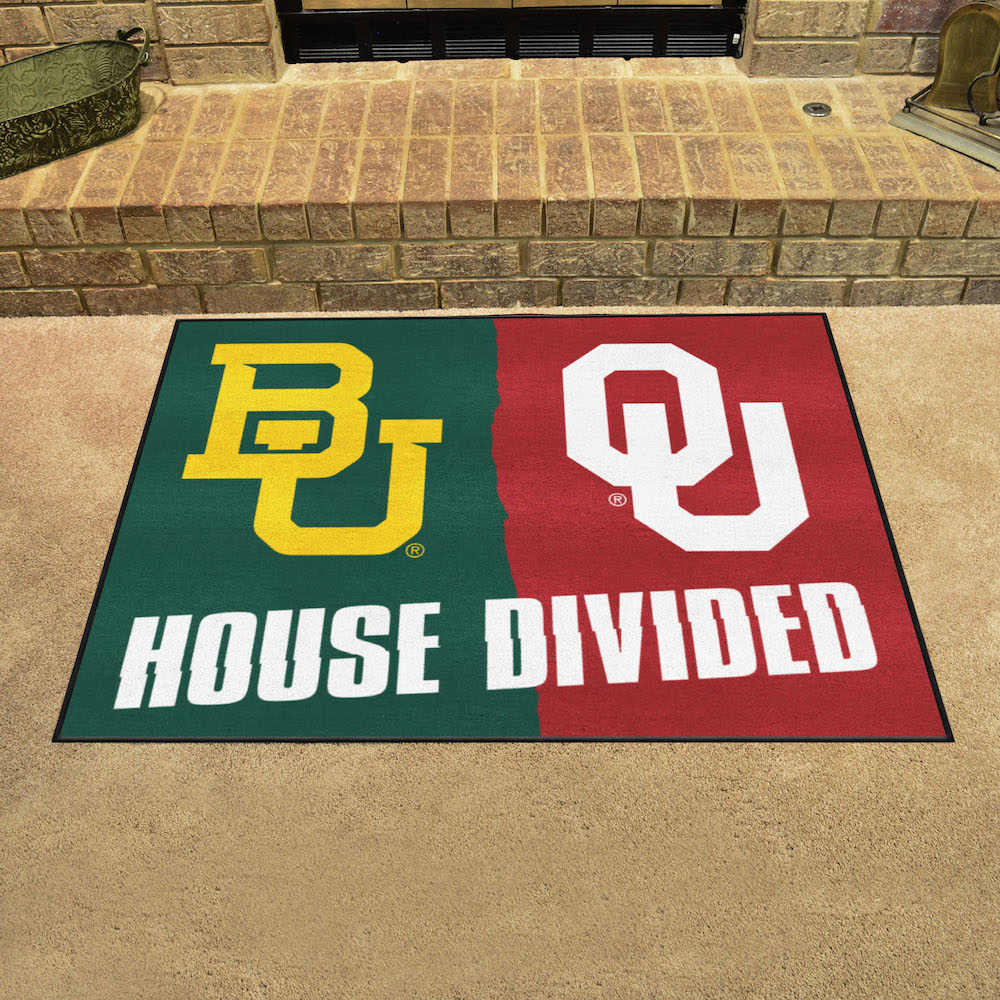NCAA House Divided Rivalry Rug Baylor Bears - Oklahoma Sooners