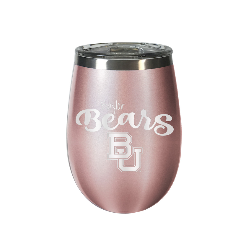 Baylor Bears 10 oz Rose Gold Wine Tumbler