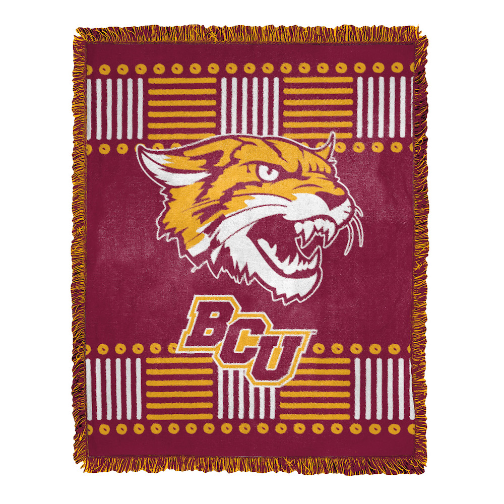 Bethune Cookman Wildcats HOMAGE Jacquard Throw Blanket 48 x 60