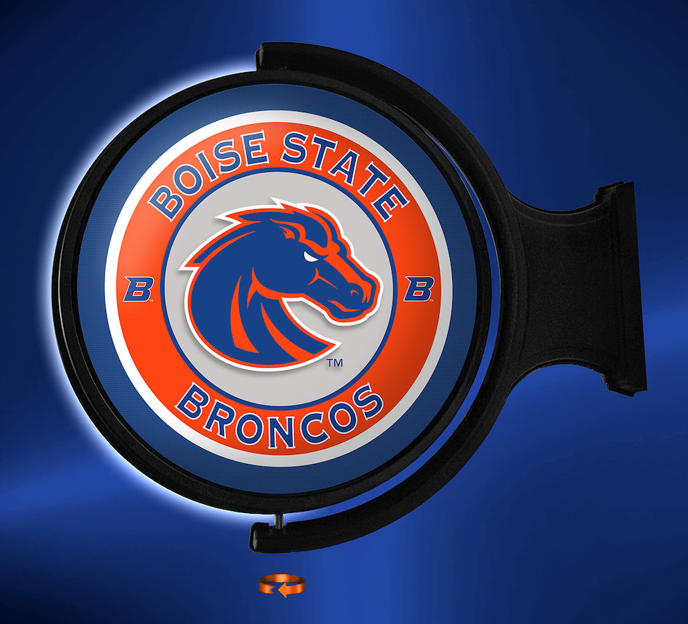 Boise State Broncos LED Rotating Wall Sign ~ WHITE