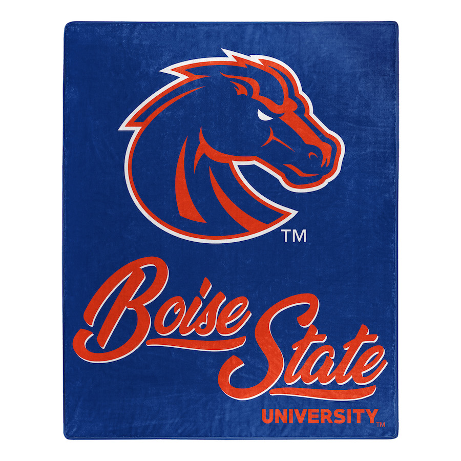 Boise State Broncos Plush Fleece Raschel Blanket 50 x 60