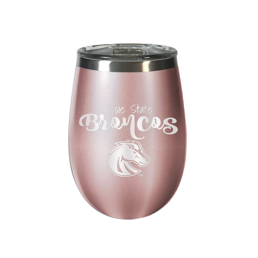 Boise State Broncos 10 oz Rose Gold Wine Tumbler