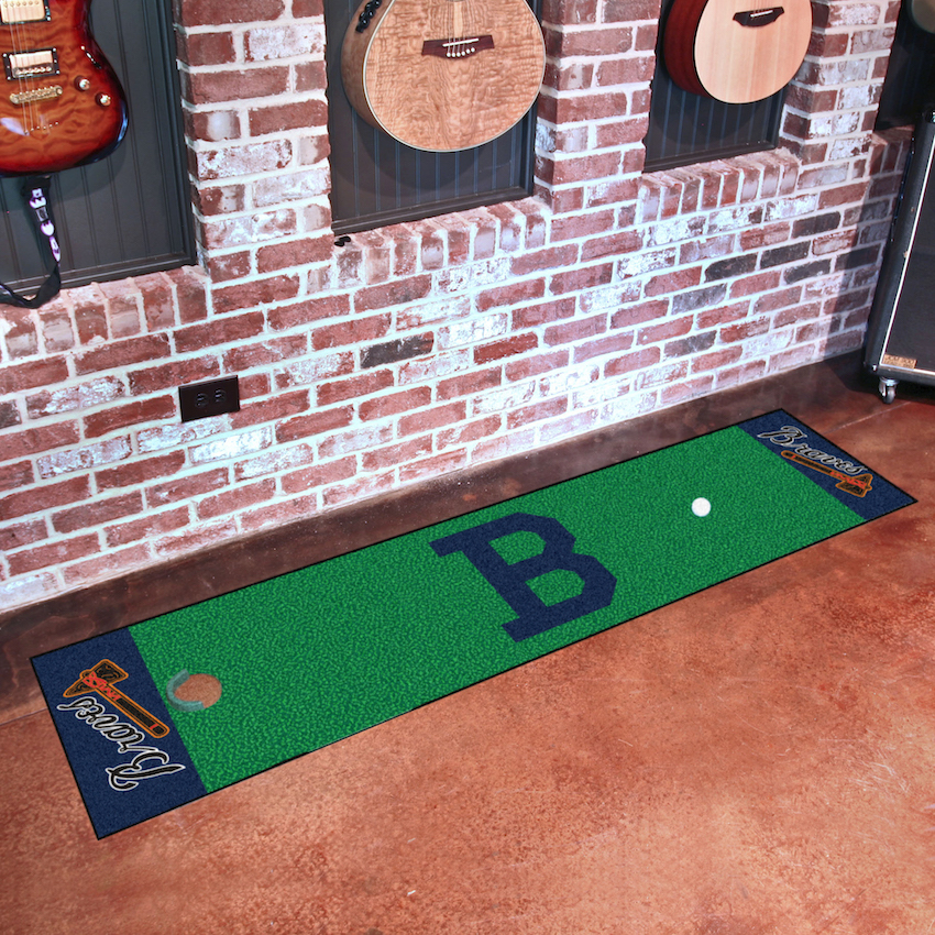 Boston Braves MLBCC Vintage 18 x 72 in Putting Green Mat with Throwback Logo