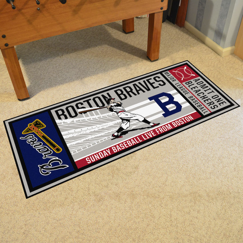 Boston Braves MLBCC Vintage 30 x 72 Game Ticket Carpet Runner