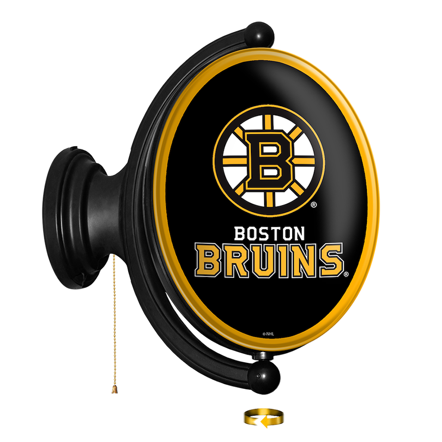 Boston Bruins LED Rotating Wall Sign ~ OVAL