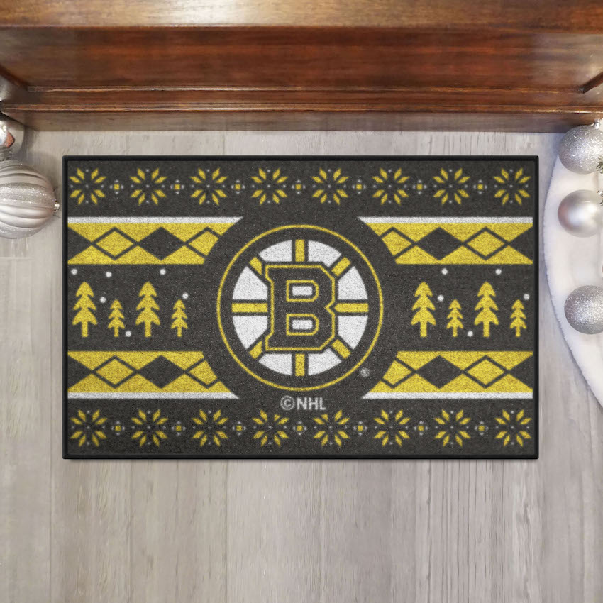 Boston Bruins HOLIDAY SWEATER 20 x 30 STARTER Floor Mat