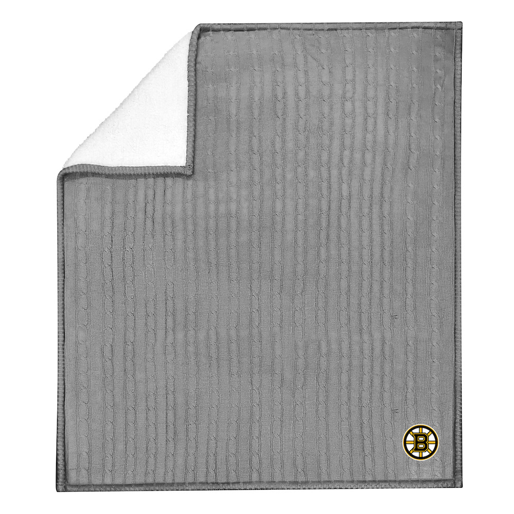 Boston Bruins Knit Sweater Throw Blanket