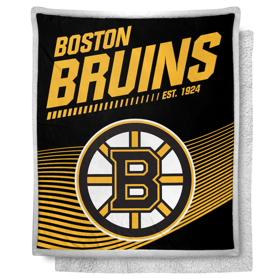 Boston Bruins Mink SHERPA Throw Blanket