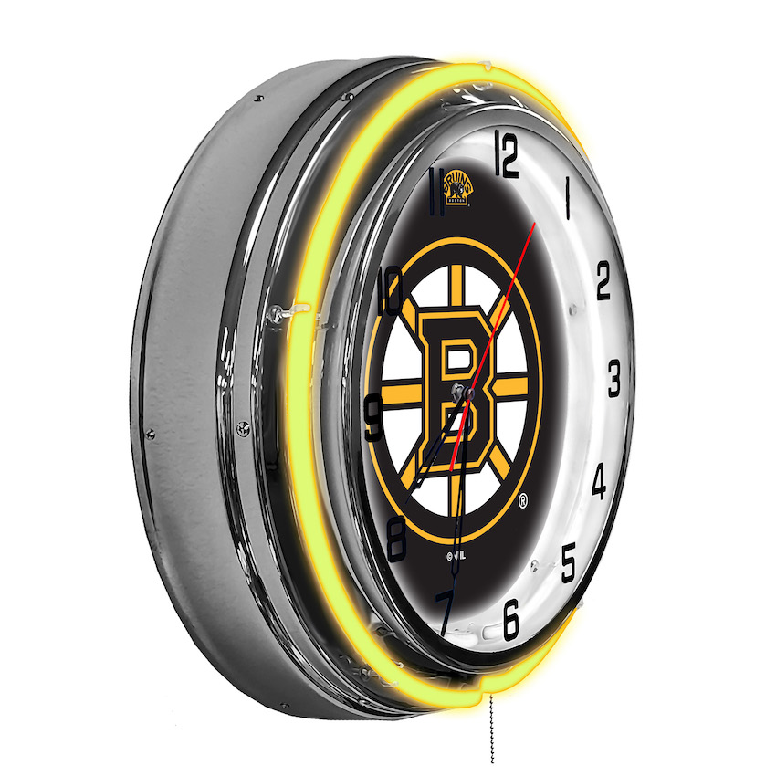 Boston Bruins Chrome NEON Clock 18 inch