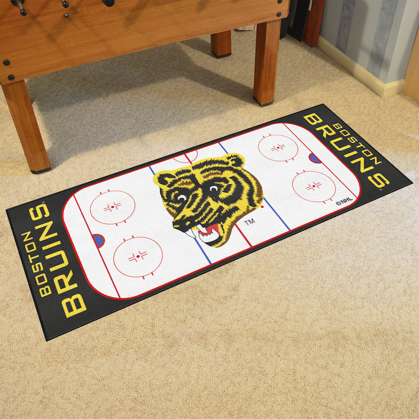 Boston Bruins Vintage 30 x 72 Hockey Rink Carpet Runner - Throwback Logo