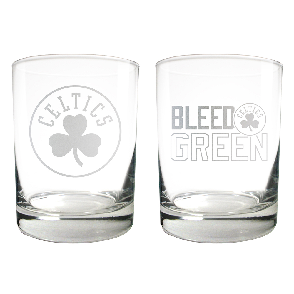 Boston Celtics 2pc Rocks Glass Set