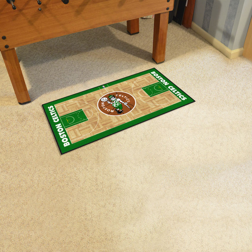 Boston Celtics Vintage 24 x 44 Basketball Court Carpet Runner - Throwback Logo