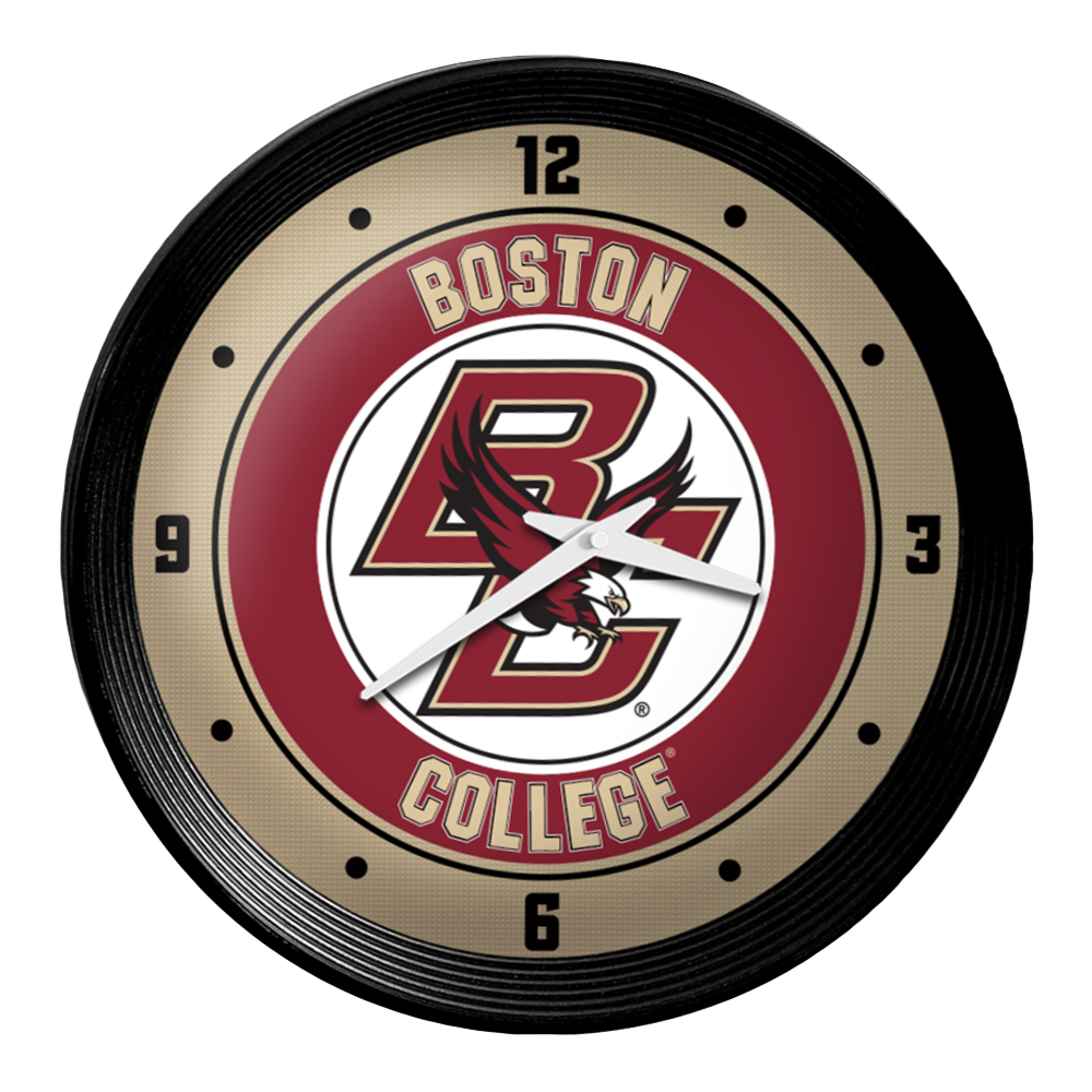 Boston College Eagles Ribbed Frame Wall Clock