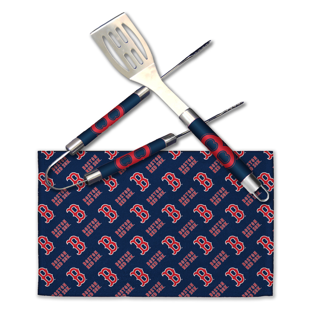 Boston Red Sox 3 Piece BBQ GRILL MASTER set