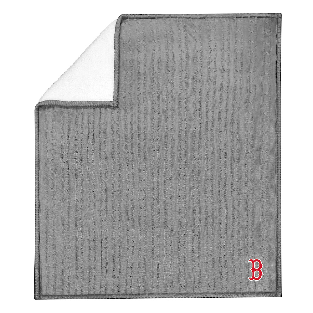 Boston Red Sox Knit Sweater Throw Blanket