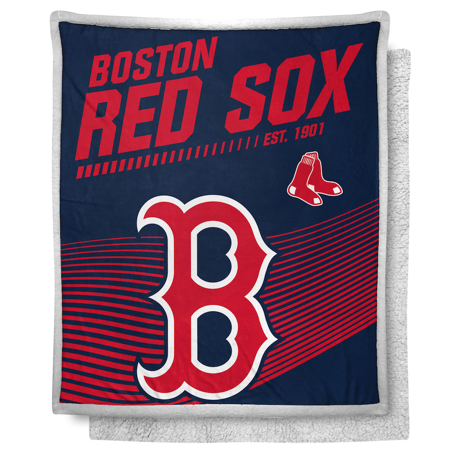 Boston Red Sox Mink SHERPA Throw Blanket