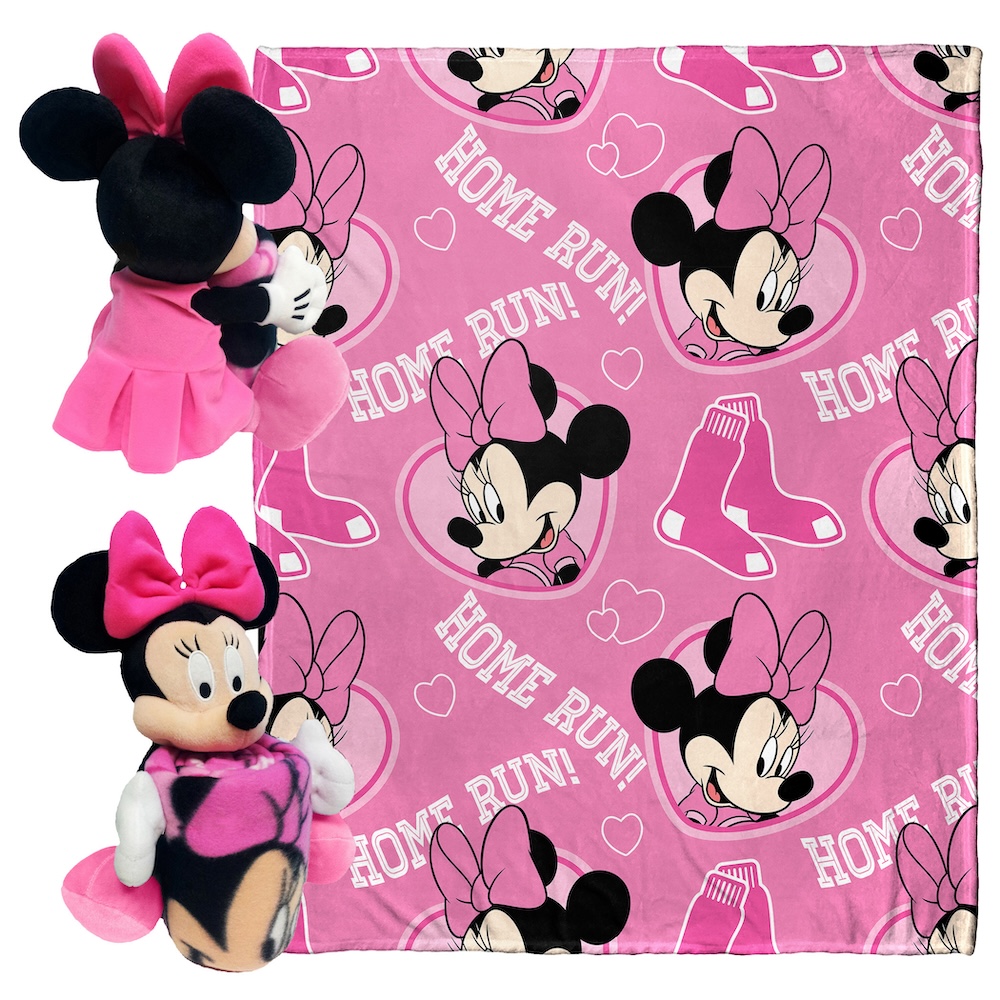 Boston Red Sox Disney Minnie Mouse Hugger and Silk Blanket Set