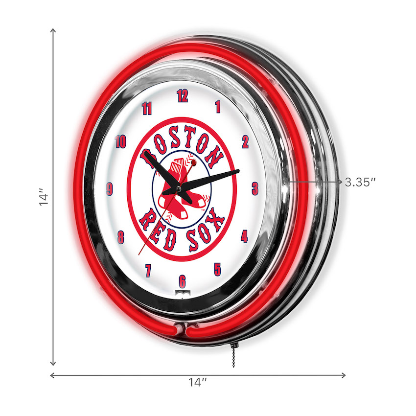 Boston Red Sox Chrome NEON Clock 14 inch