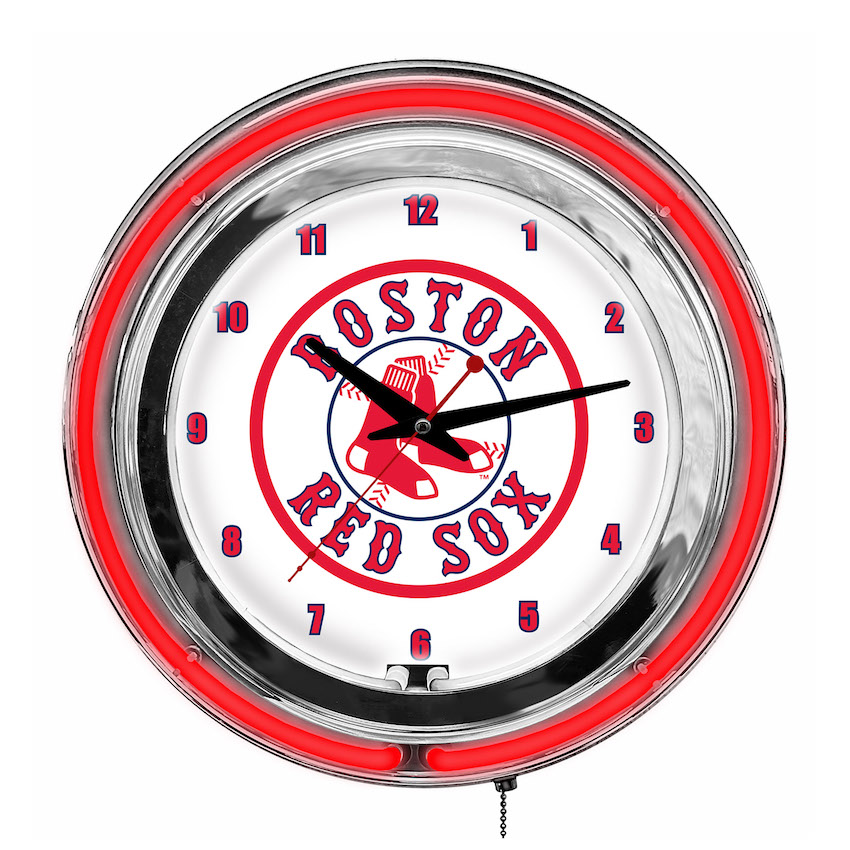 Boston Red Sox Chrome NEON Clock 14 inch