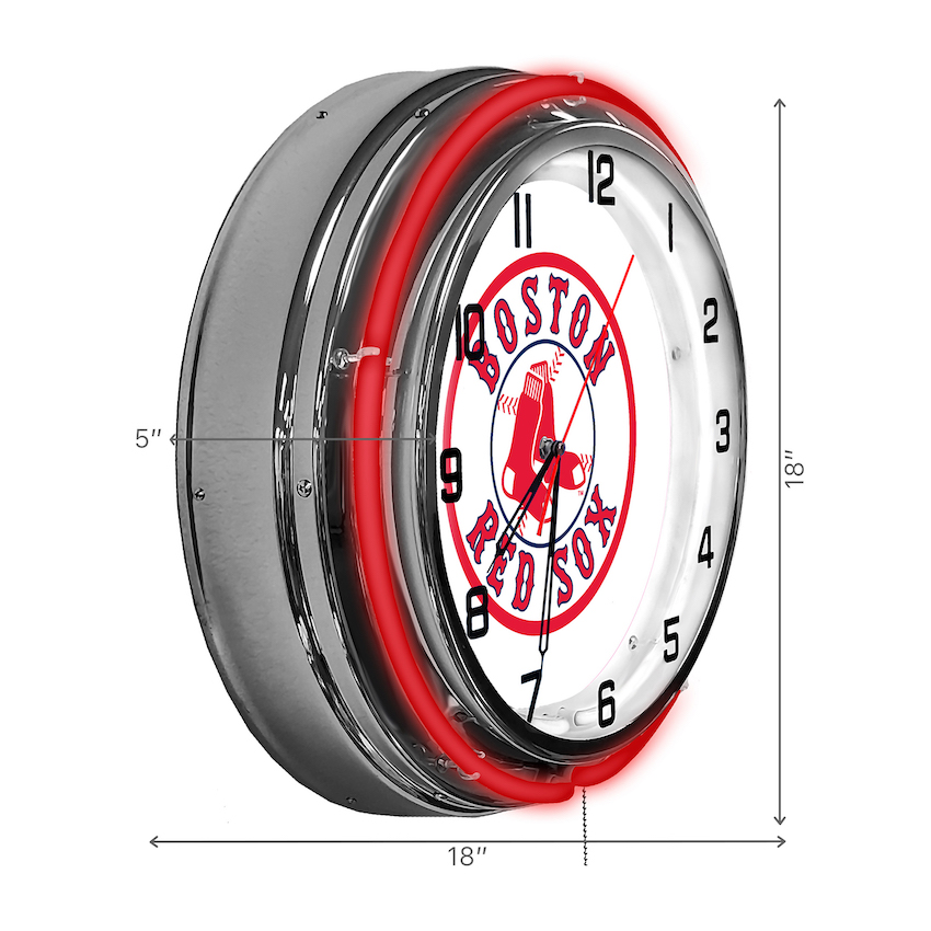 Boston Red Sox Chrome NEON Clock 18 inch