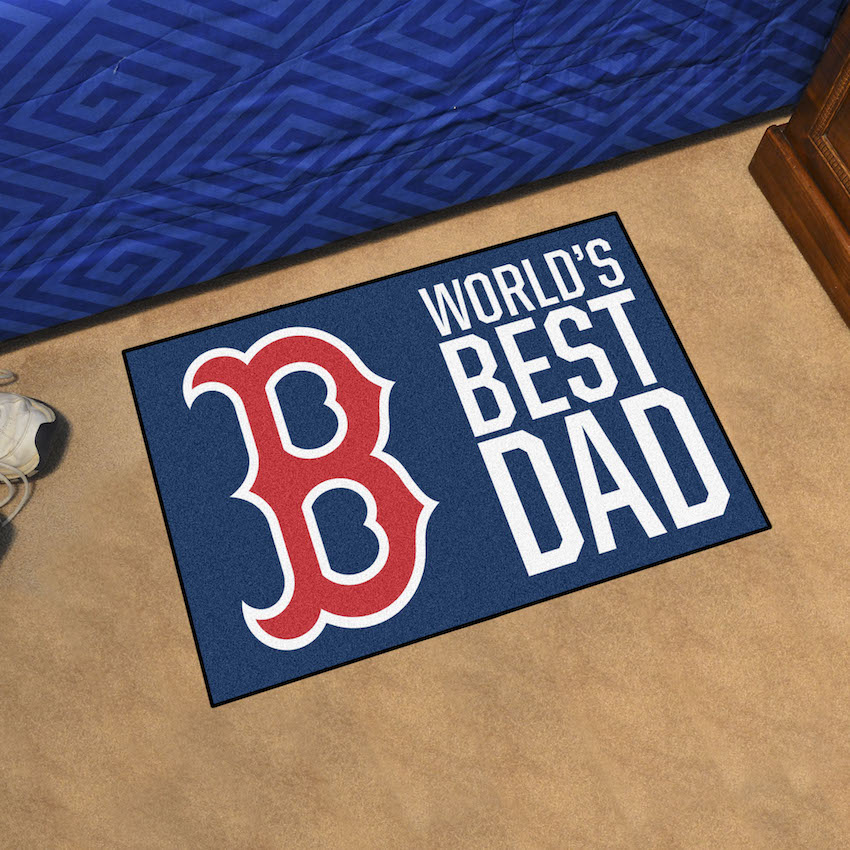 Boston Red Sox 20 x 30 WORLDS BEST DAD Floor Mat