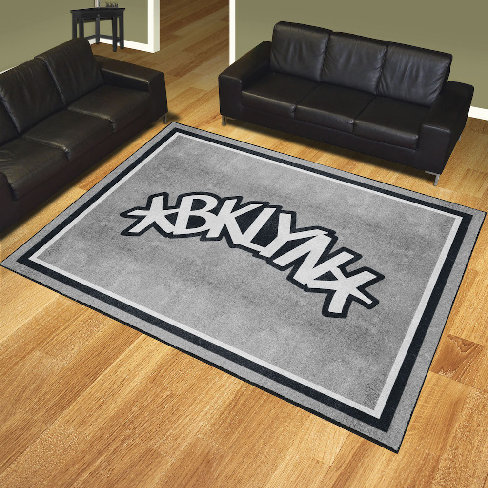 Brooklyn Nets Ultra Plush 8x10 Area Rug - 2nd Logo